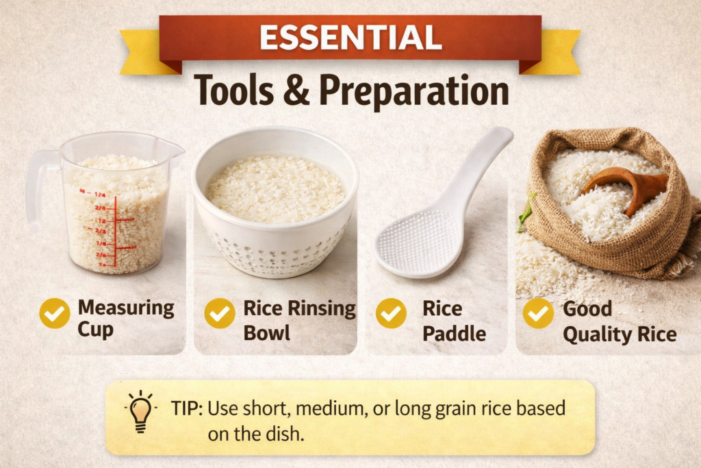 Step-by-step demonstration of how to use a rice cooker for fluffy grains.
